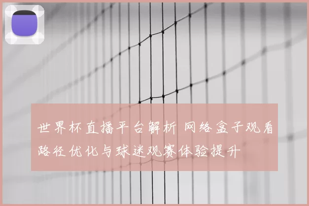 世界杯直播平台解析 网络盒子观看路径优化与球迷观赛体验提升